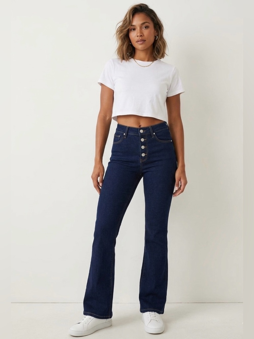 Risen Jeans High Rise Button Fly Flare Leg Jeans Womens Size 28